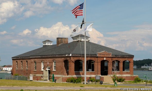 Fort Andrews Guardhouse is now the Peddocks Island Visitor Center, Boston Harbor Islands National Recreation Area