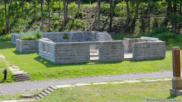 Administration Building ruins at Fort Andrews on Peddocks Island, Boston Harbor Islands National Recreation Area