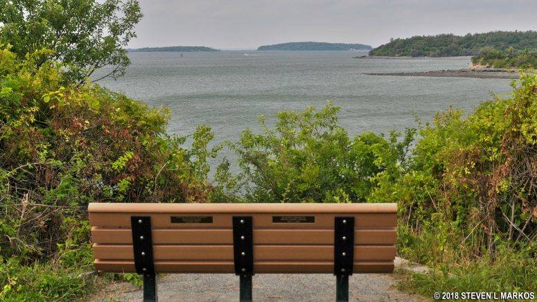 View of Peddocks and Grape islands from Web Memorial Park, Boston Harbor Islands National Recreation Area