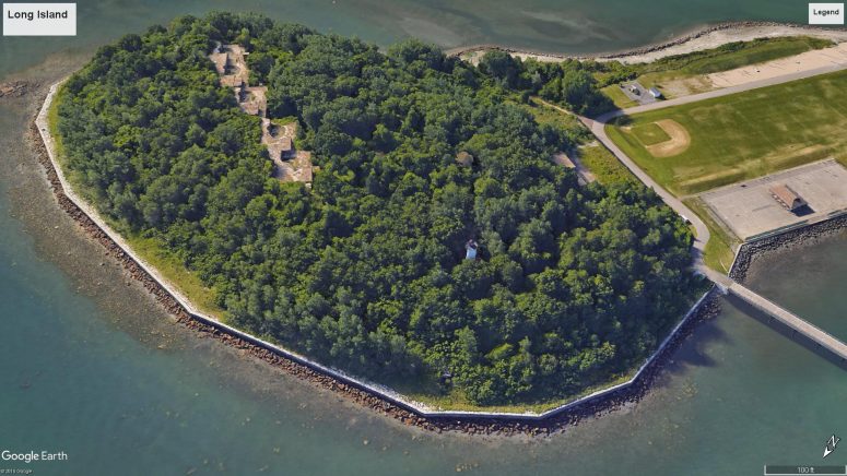Location of the Long Island Head Lighthouse and one of seven artillery batteries