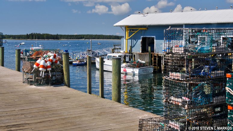 Lobster traps on the dock at Little Cranberry Island