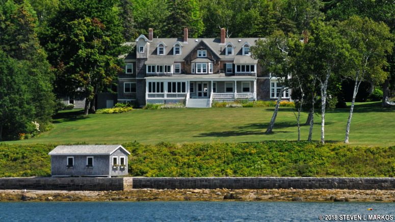 Mansion on the coast of Northeast Harbor on Mount Desert Island in Maine