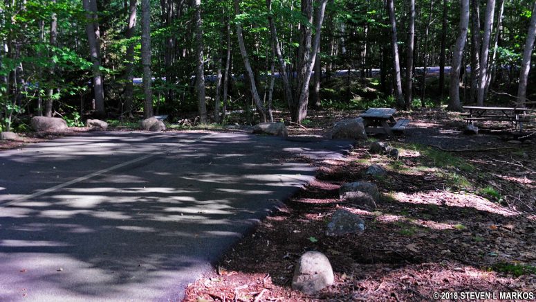 Two-car parking space at the Bear Brook Picnic Area in Acadia National Park