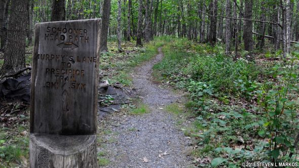 Eastern trailhead of Murphy’s Lane in Acadia National Park