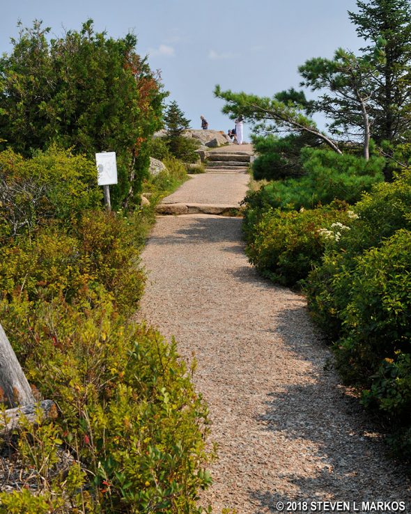 Path from the Cadillac Mountain parking lot to the summit, Acadia National Park