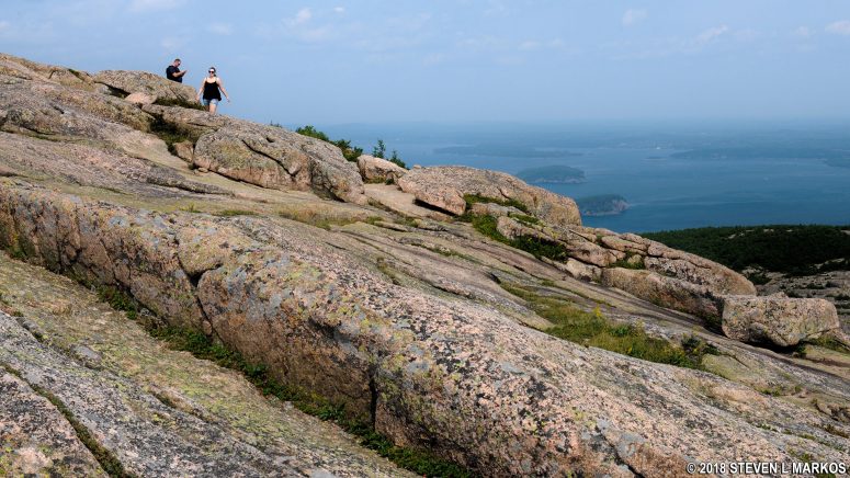 Hazy day at the top of Cadillac Mountain in Acadia National Park