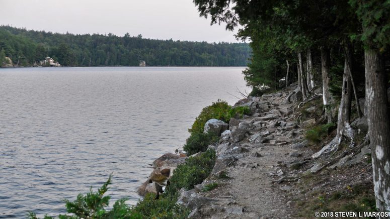 Section of Acadia National Park's Long Pond Trail that runs right along the water