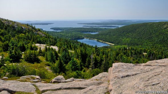 View from the top of Parkman Mountain in Acadia National Park