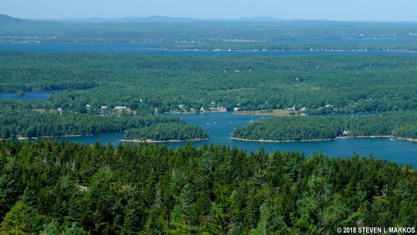 View from Acadia National Park's Gilmore Peak of the northern end of Somes Sound