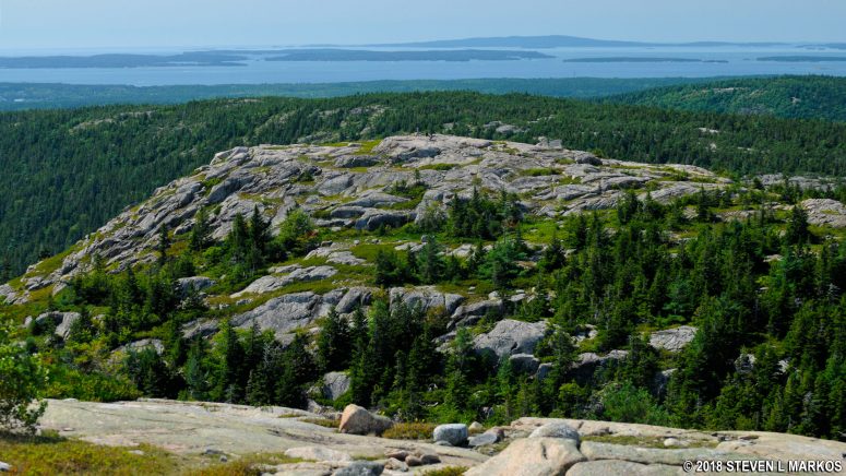 View of Parkman Mountain from Gilmore Peak in Acadia National Park