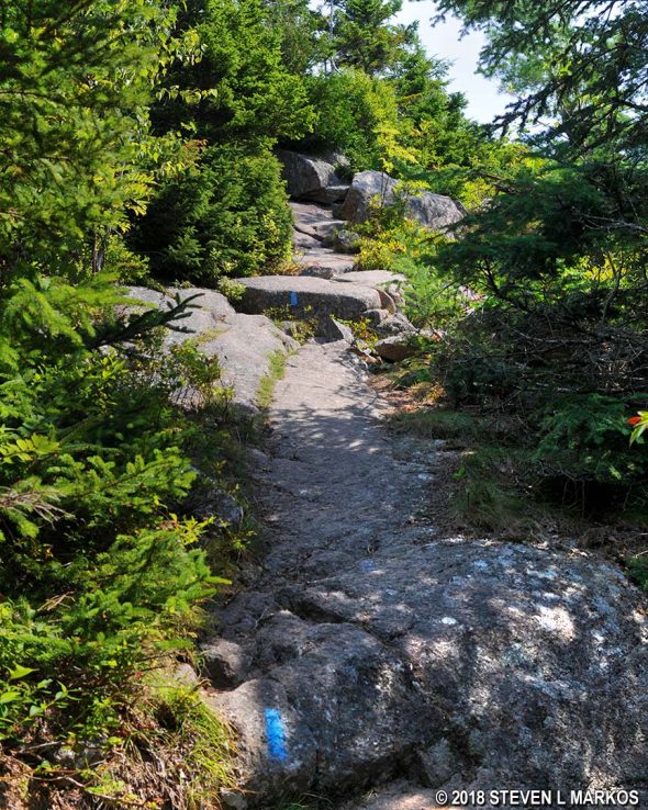 Typical climb up granite slabs on the Grandgent Trail in Acadia National Park