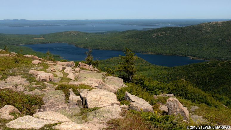 View of Eagle Lake from the top of Acadia National Park's Sargent Mountain