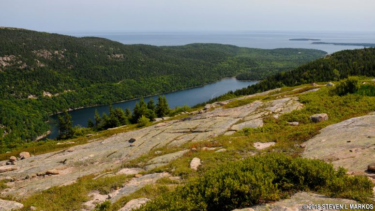 View of Jordan Pond from Sargent Mountain in Acadia National Park