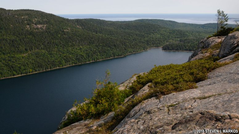 View of Jordan Pond from Acadia National Park's Penobscot Mountain