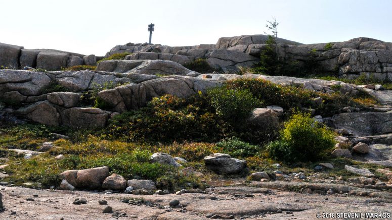 Approaching the summit of Penobscot Mountain on the Penobscot East Trail in Acadia National Park
