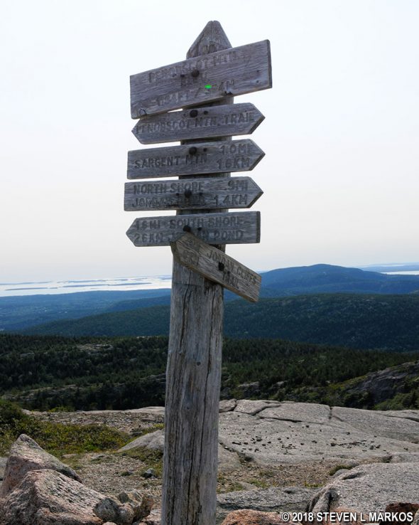 Acadia National Park's Penobscot Mountain summit marker