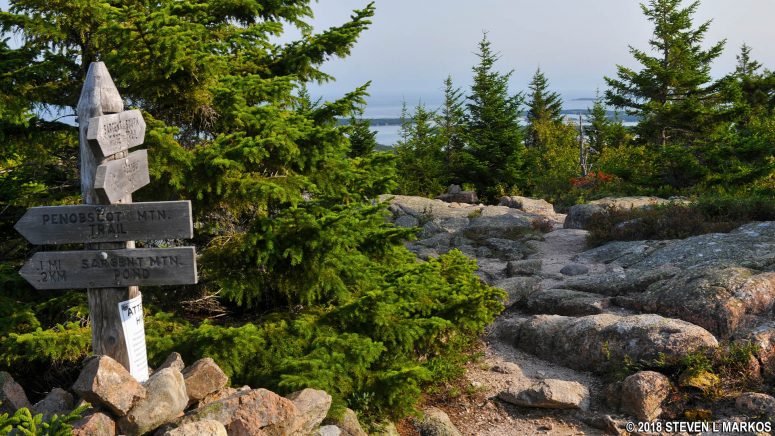 Start of the hike to Acadia National Park's Cedar Swamp Mountain on the Sargent South Ridge Trail