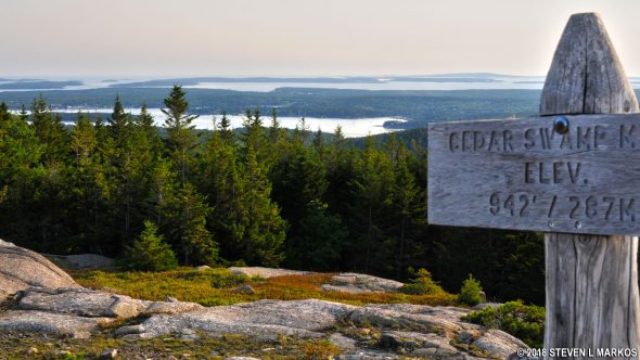 View south from the Cedar Swamp Mountain summit in Acadia National Park 