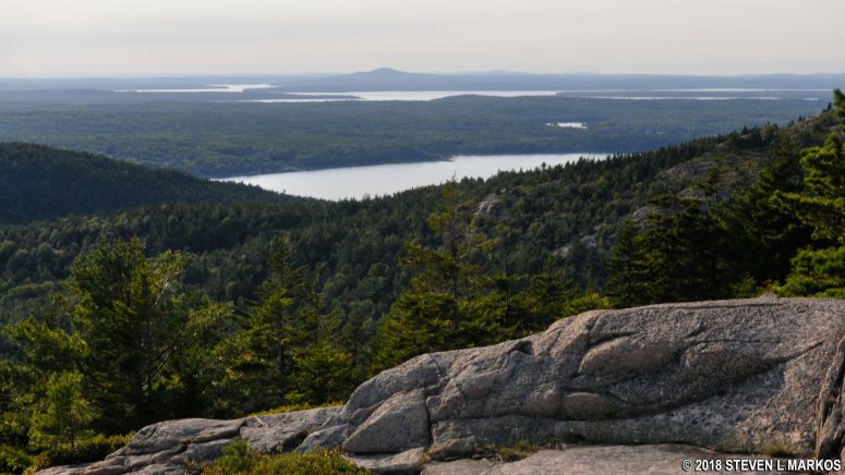 View of the north end of Somes Sound from the top of Cedar Swamp Mountain in Acadia National Park