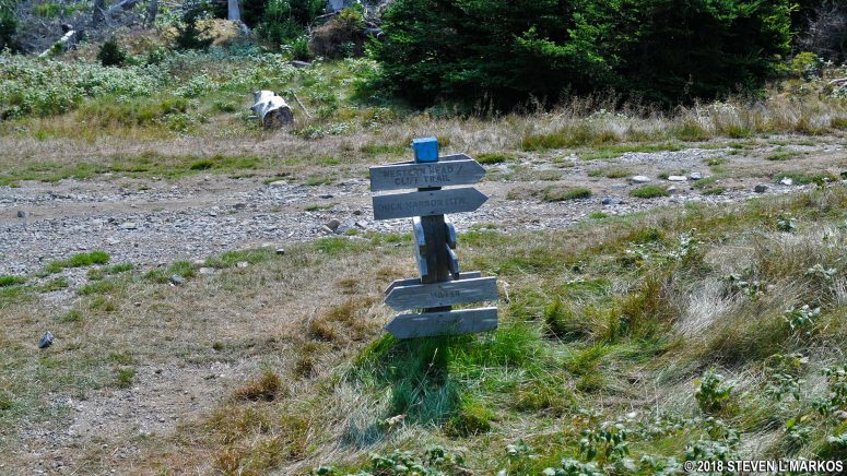 Intersection with Western Head Road near the Duck Harbor boat dock on Acadia National Park's Isle au Haut