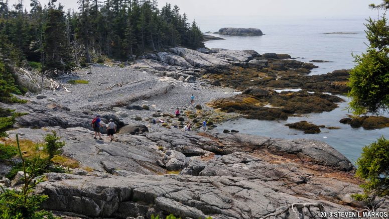 Cobblestone beach on the southwest coast of Isle au Haut in Acadia National Park