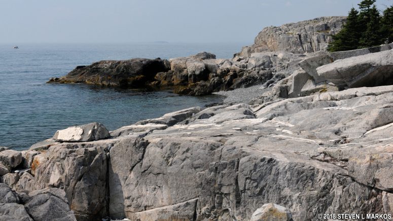 Western Head Trail on Isle au Haut appears to head across this rocky section of the shore, Acadia National Park