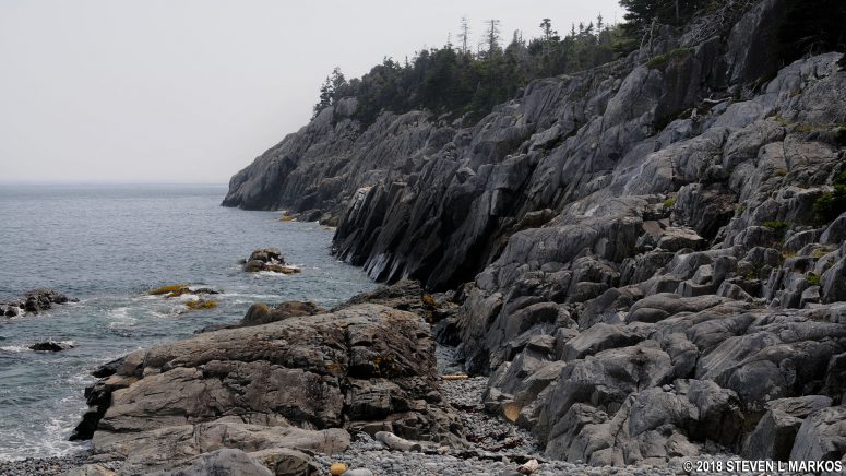 View of the cliffs on the southeast shore of Acadia National Park's Isle au Haut