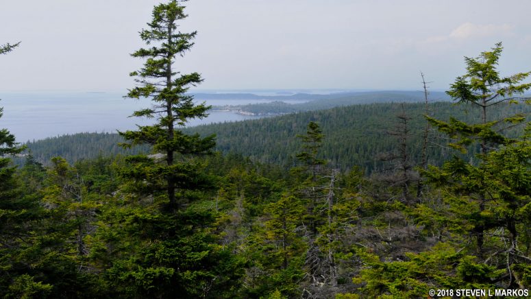 View northeast from the summit of Duck Harbor Mountain on Acadia National Park's Isle au Haut