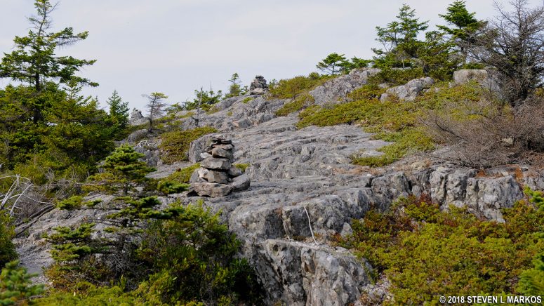 Terrain of the Duck Harbor Mountain Trail to the peak overlooking Duck Harbor on Acadia National Park's Isle au Haut