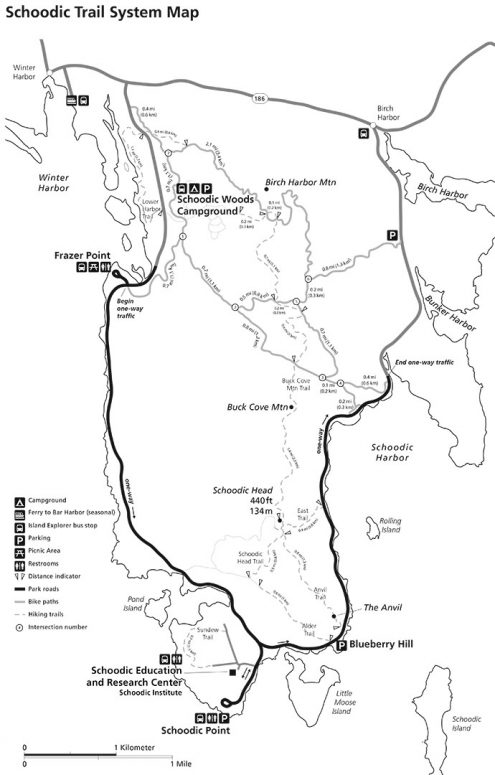 Schoodic Peninsula Map (click to enlarge)