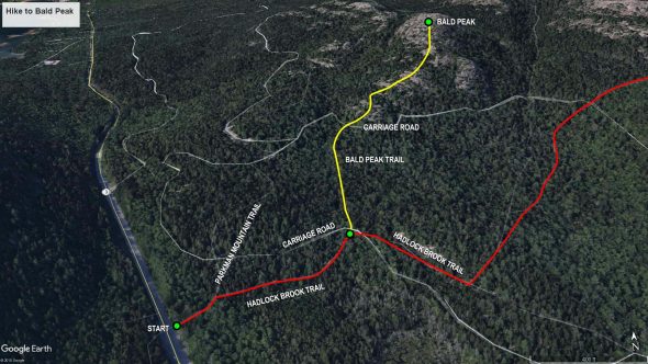 Hike to Bald Peak map (click to enlarge)