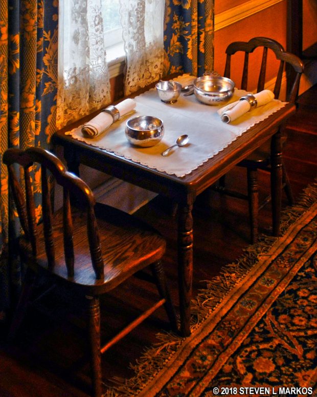 Children's table in the Kennedy's Beals Street house, John Fitzgerald Kennedy National Historic Site