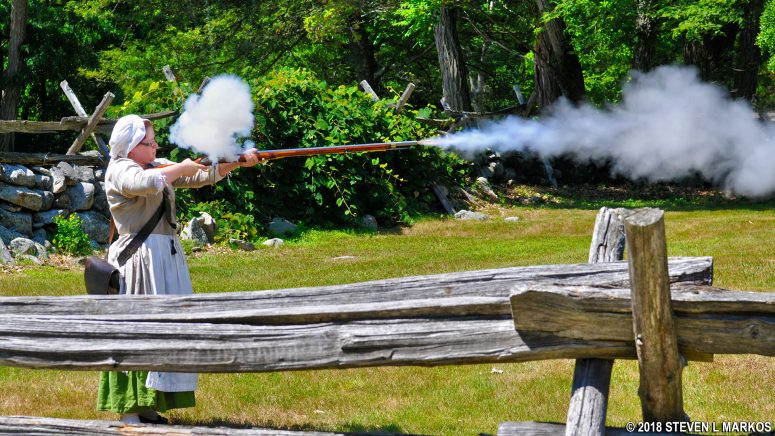 Musket firing demonstration at the Hartwell Tavern in Minute Man National Historical Park