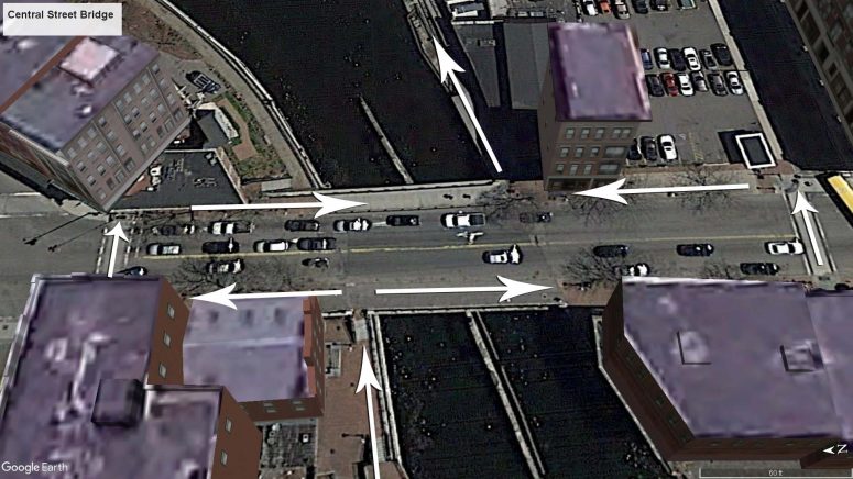 Central Street Bridge crossing (click to enlarge)