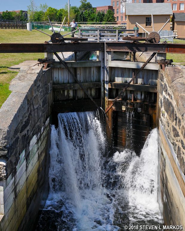 Lock gates of the Swamp Locks, Lowell National Historical Park