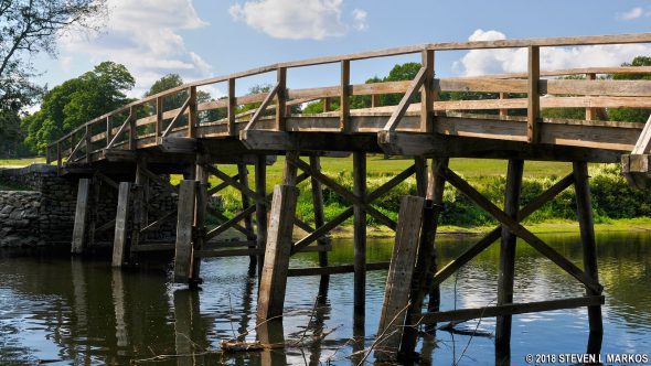 Modern replica of the North Bridge at Minute Man National Historical Park