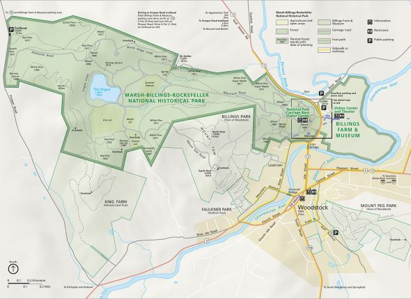Marsh-Billings-Rockefeller National Historical Park Map (click to enlarge)