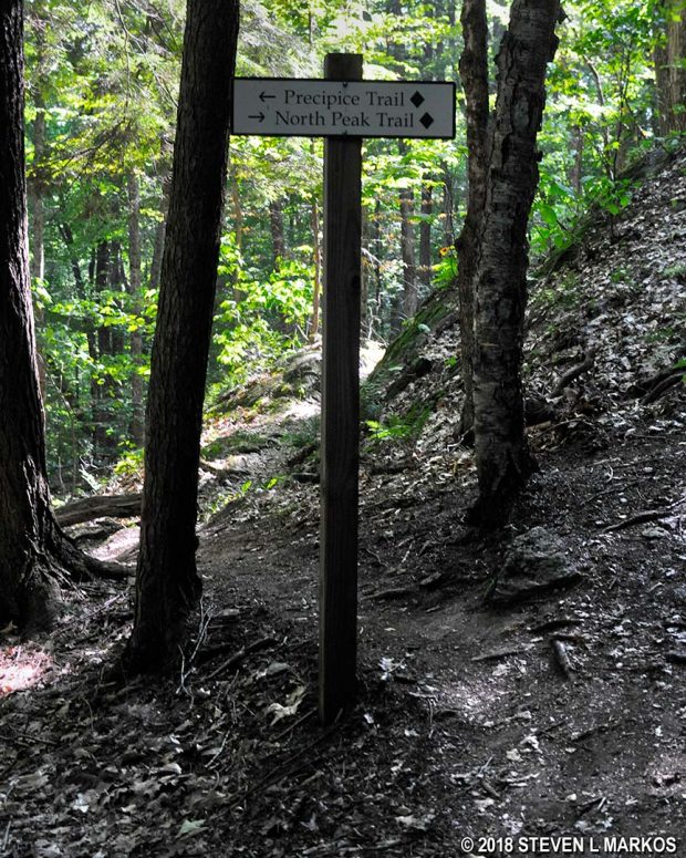 Trail signs at Marsh-Billings-Rockefeller National Historical Park showing hiking difficulty level