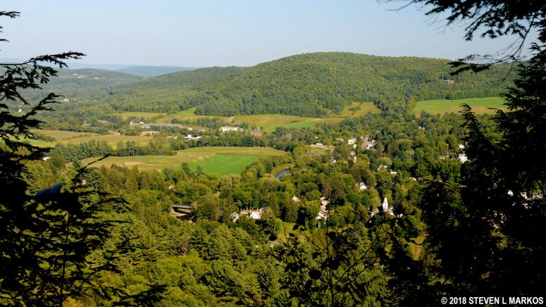 View towards Woodstock, Vermont, from Precipice Trail in Billings Park