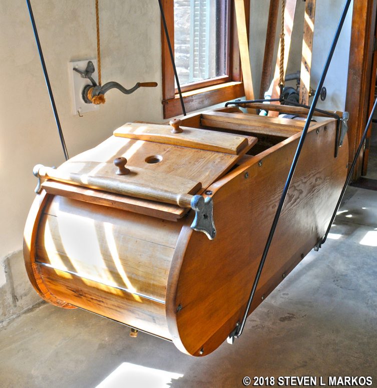 Butter churn inside the 1890 Farm Manager's House creamery at the Billings Farm and Museum in Woodstock, Vermont