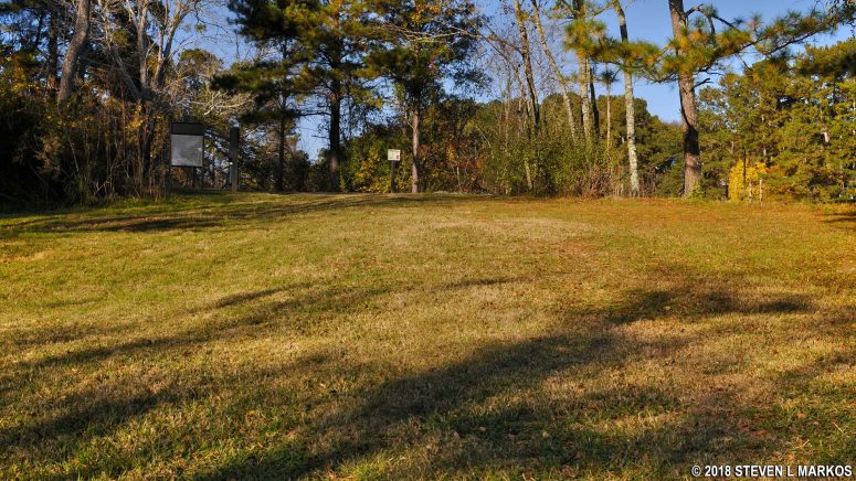 Intersection JB 18 on the Jones Bridge Unit trail at the top of the hill near the Chattahoochee River Environmental Education Center in Chattahoochee River National Recreation Area