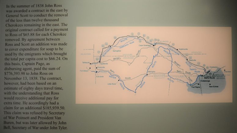 Exhibit out John Ross's deal with the U. S. government for the removal of the Cherokee
