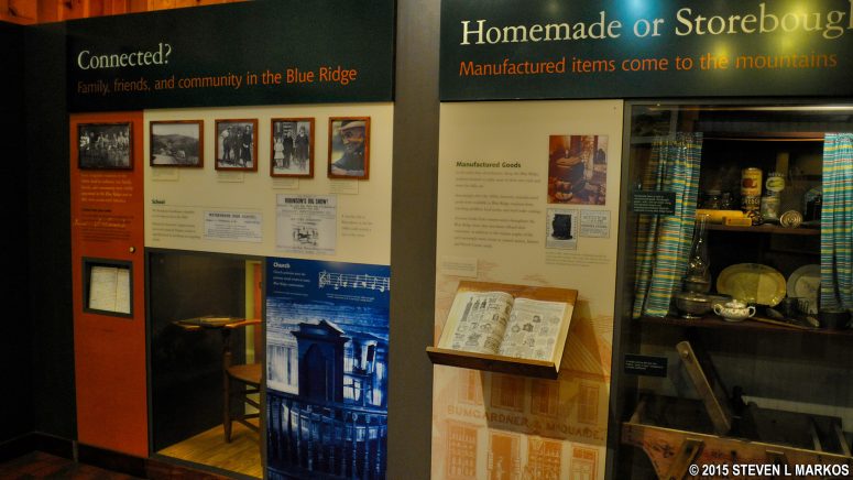 Exhibits at the Humpback Rocks Visitor Center on the Blue Ridge Parkway