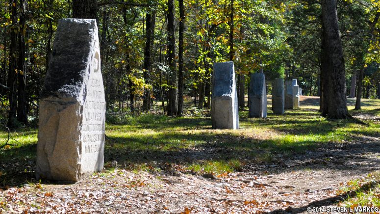Georgia troop monuments along the Red Trail in the Chickamauga Unit of Chickamauga and Chattanooga National Military Park