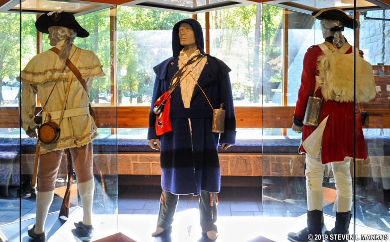 Display of uniforms at Kings Mountain National Military Park