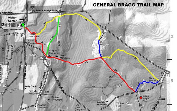 General Bragg Trail Map (click to enlarge)