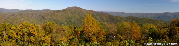 Panoramic view from The Loops Overlook (click to enlarge)