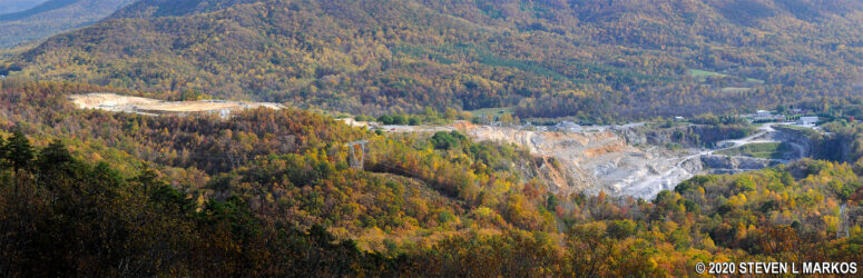 View from the Blue Ridge Parkway of the Blue Ridge Quarry owned by Boxley (click to enlarge)