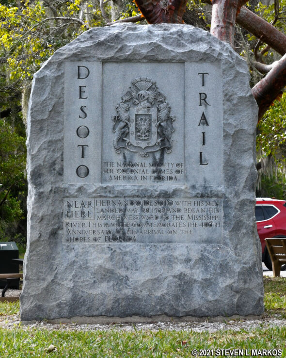 De Soto Trail Monument at De Soto National Memorial
