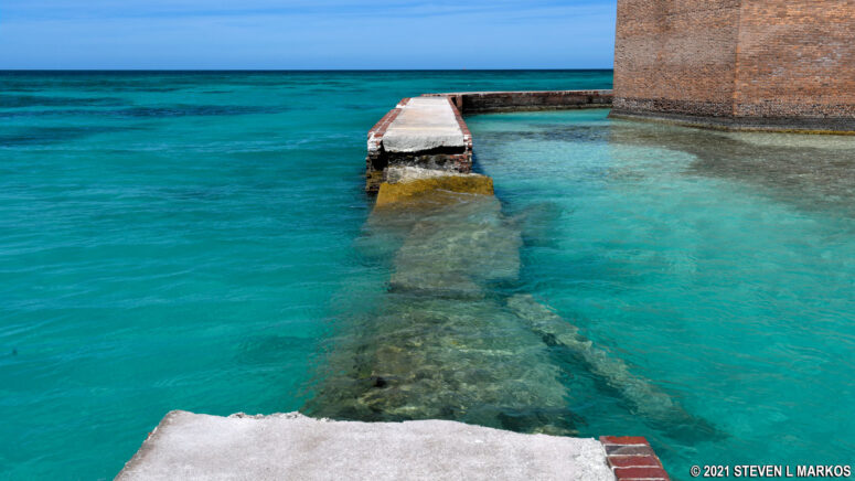 Breach in the moat wall at Fort Jefferson